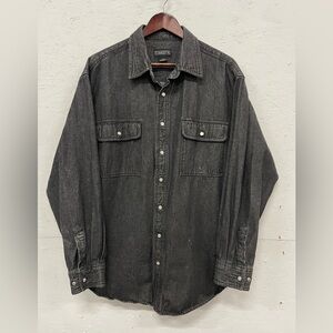 Dakota WorkPro Series Denim Pearl Snap Collared Shirt, Size L